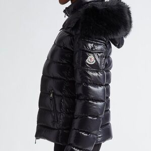 Moncler Black Fur Coat Women